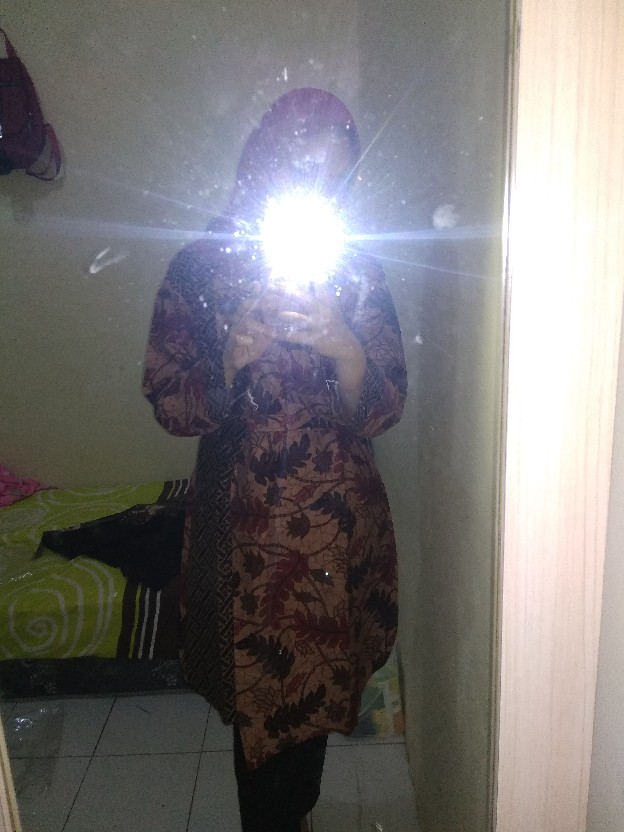 Tey-17 Batik Wanita Asj Sa Hrb026 Kenongo Kemeja Tosca Pendek