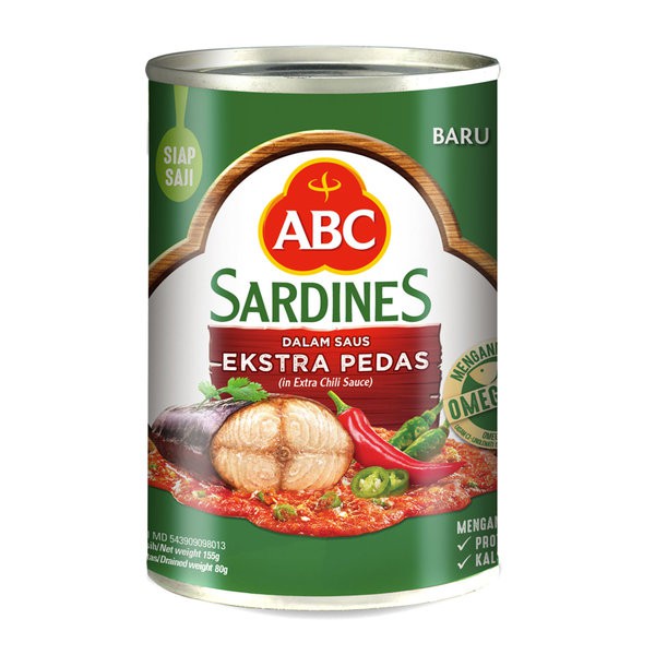 

ABC Sardines Extra Chilli Sauce 155gr - Ikan Sarden ABC Ekstra Pedas