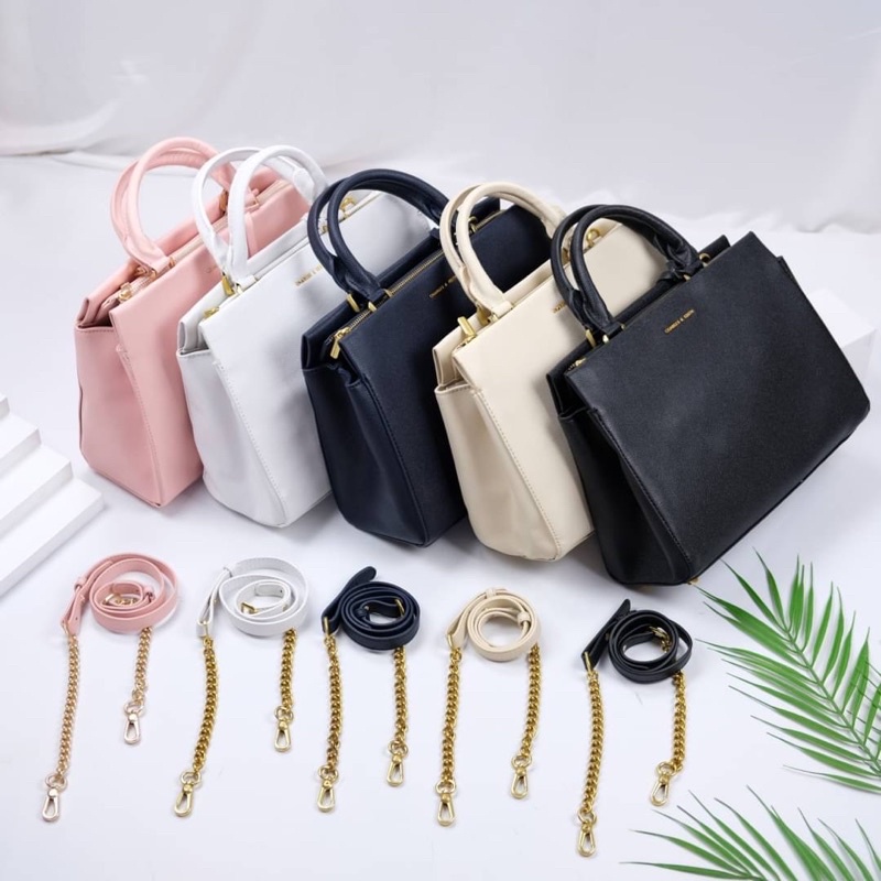 Tas Selempang Kulit Wanita CK Leather Tassel Slingbag Premium Import Hitam Black Pink Putih White Bi