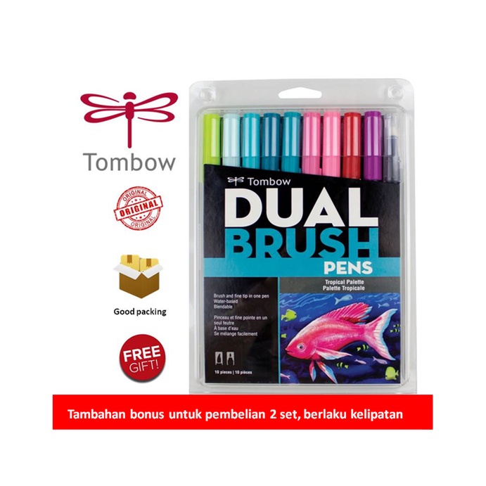 

Tombow Dual Brush Pen ABT, Tropical Palette, set 10 colors
