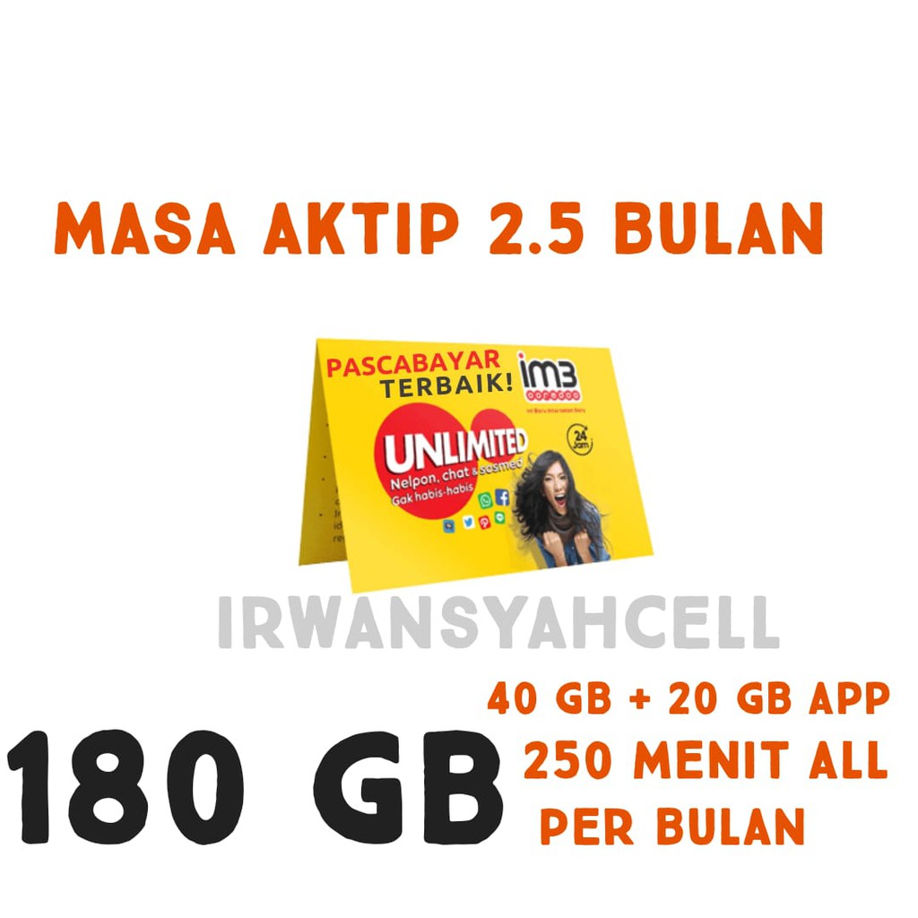 Indosat 180 giga masa aktip 3 bulan