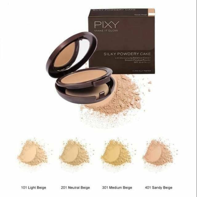 PROMO PIXY MAKE IT GLOW  SILKY PÒWERY CAKE/BEDAK PADAT+TEMPAT PIXY/PIXY/BEDAK PADAT