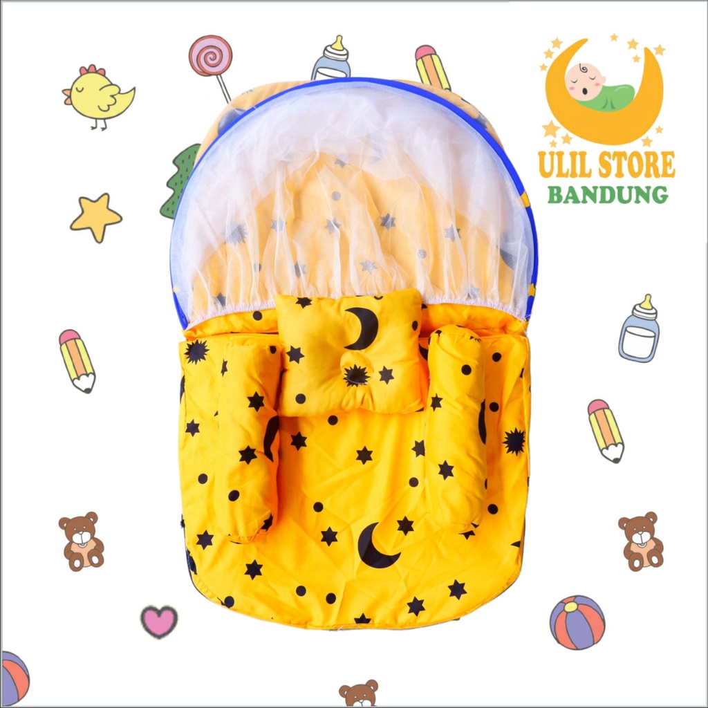 Kasur Bayi Lipat Kelambu / Kasur Bayi Model Matras Kelambu Free Bantal Peyang + Dua Guling Bayi-3