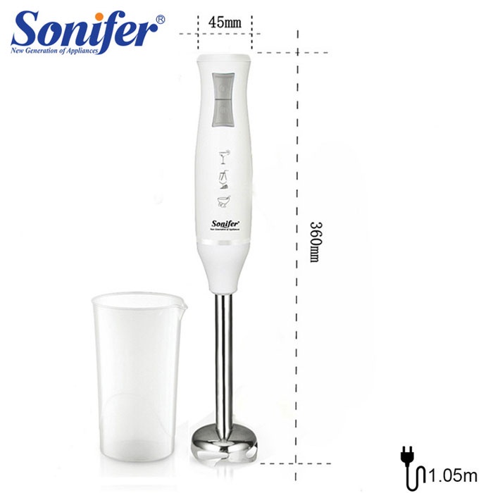 Sonifer Hand Blender Set 700ml Measuring Cup Chopper Whisker SF-8025