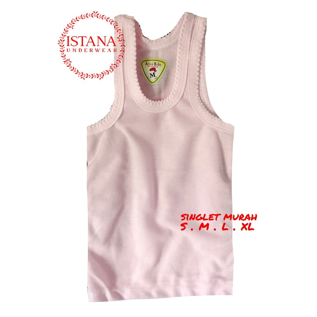 Kaos dalam SINGLET anak murah motif polos unisex