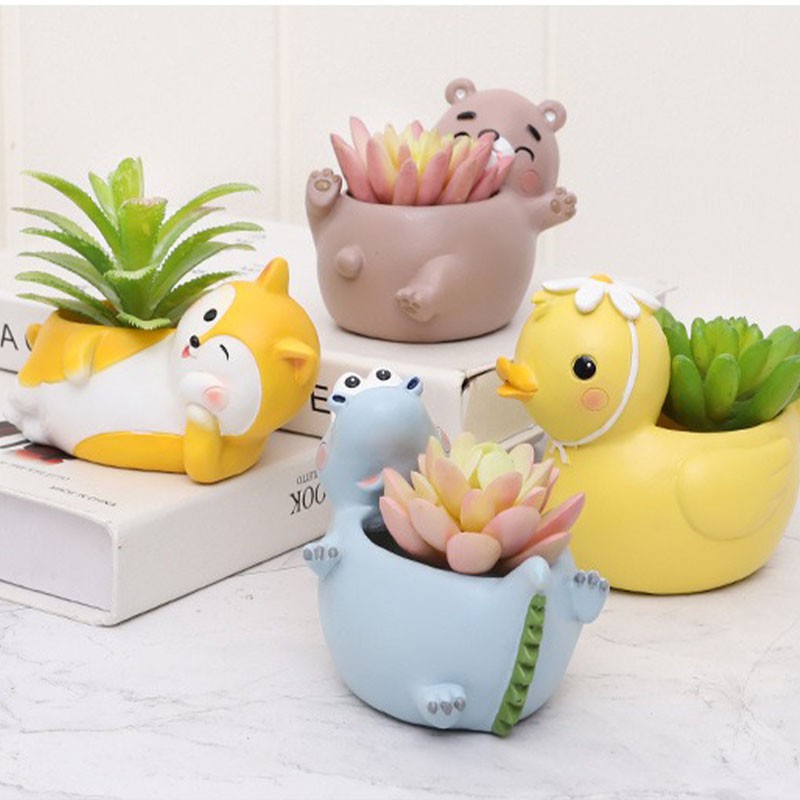 Triple W Pot Mini Succulent Planter Cute Animal Tanaman Bunga Kaktus Dekorasi