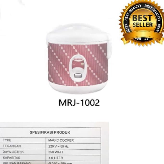 Bisa bayar ditempat/COD Rice Cooker / Magic Com Maspion MRJ-1002 Batik Merah 1 Liter