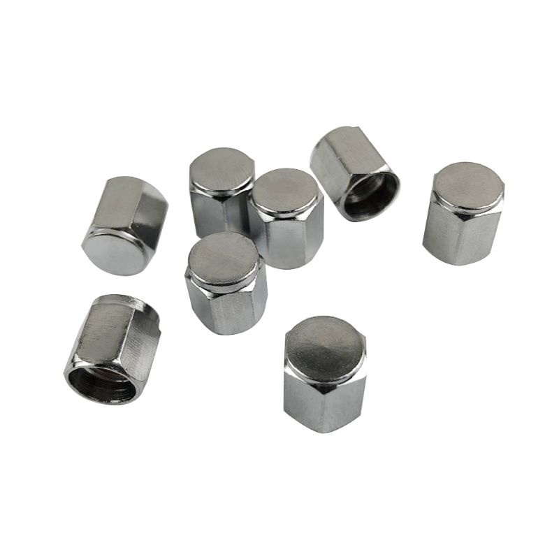 Cre 8pcs / Set Tutup Pentil Ban Heksagonal Bahan Aluminum Warna Silver