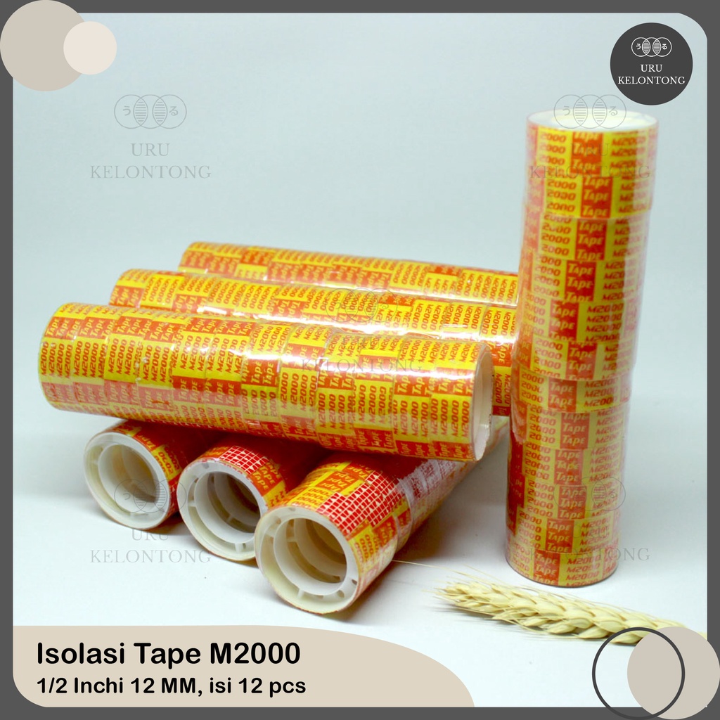 

TERMURAH Isolasi M2000 Gold Tape1/2 Inchi 12mm / lsolasi kado/ Isolasi mini 1 roll isi 12 pcs