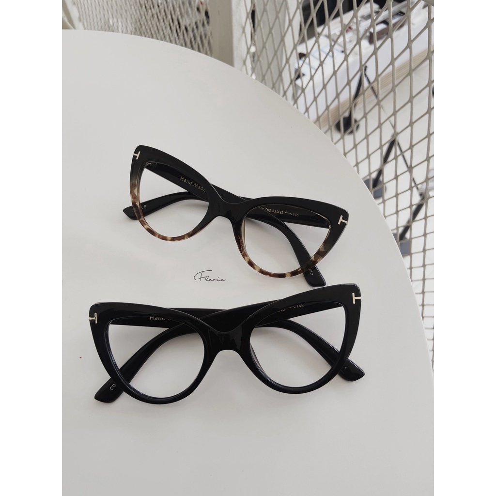 Flavia Eyewear - Kacamata Emily Cat Eye Acetat (custom minus, photochromic, blueray, bluechromic dan photobrown)