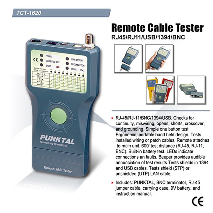 GOLDTOOL TCT-1620 LAN TESTER