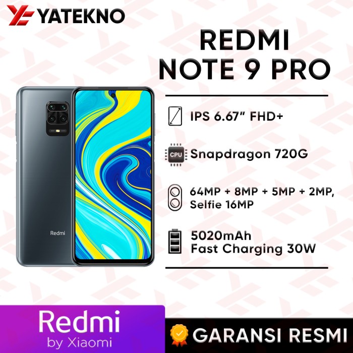 Xiaomi Redmi Note 9 Pro 6/64GB + 8/128GB GARANSI RESMI