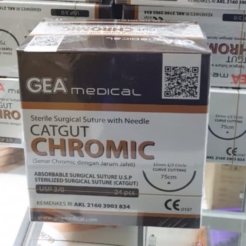 Jarum Metric GEA 3/0 CATGUT CHROMIC Jarum 3 metric