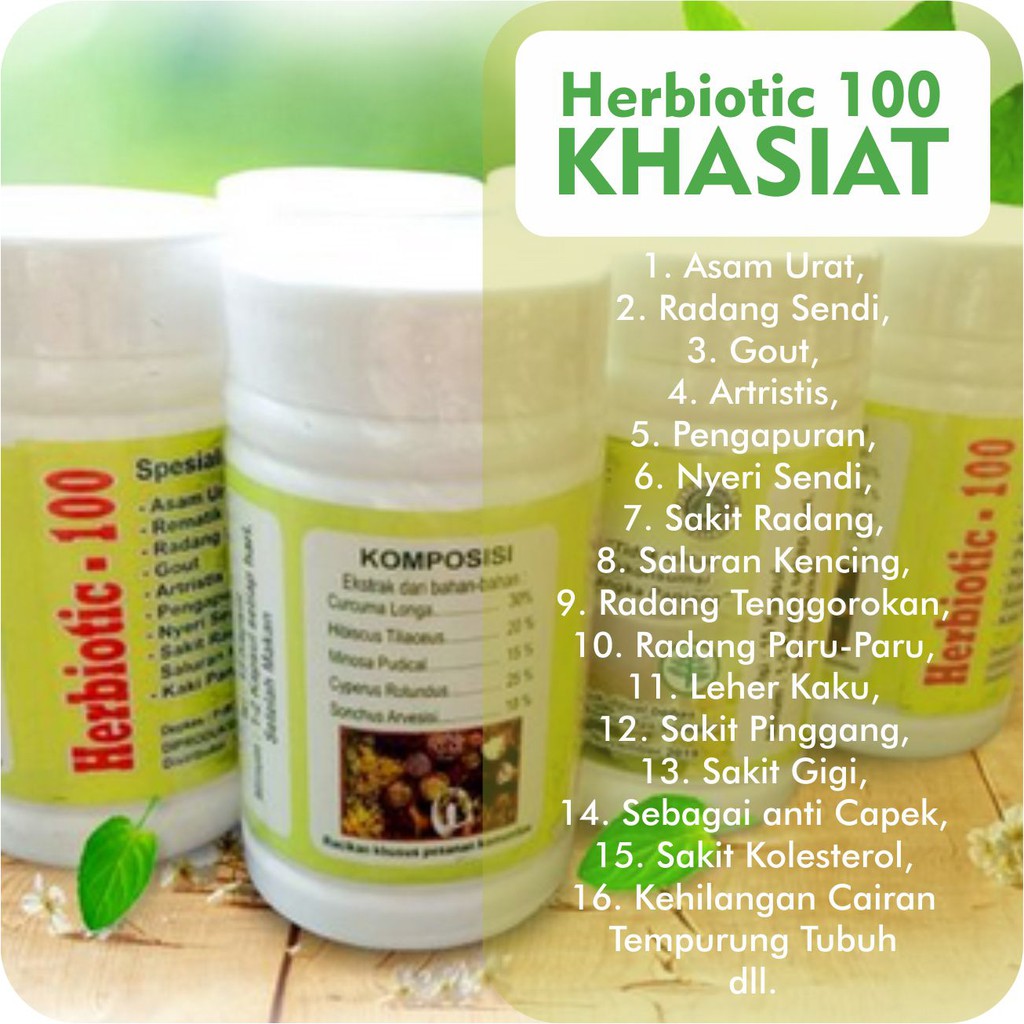 

Herbiotic 100 ORIGINAL + Madu Herbal Penyembuh Stroke Kanker Asam Lambung Ginjal Sendi Tulang Otot