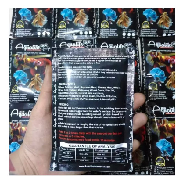 Aqualife betta food 50 Gram Original Pelet Ikan Premium Cupang Guppy Koi Koki Louhan Cichlid Best