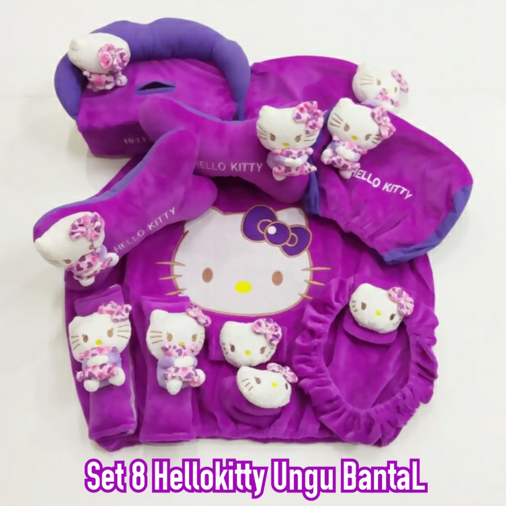 Bantal mobil set 8 Ungu HelloKitty Ungu Bantal