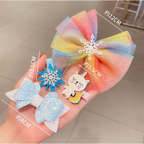 Jepit Rambut Korea Anak Perempuan Motif Pita Frozen 1 Set 5 Pcs Aksesoris jepitan Rambut Lucu bahan import AK120