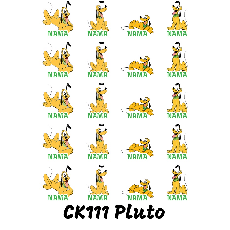 

Sticker Nama Cutting Label Waterproof Tahan Air Pluto (CK111)