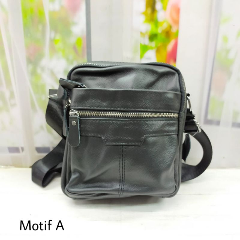 TAS KULIT ASLI FONMOR UKURAN BESAR / FONMOR MEN BAGS GENUINE LEATHER IMPORT / BLACK SERIES 985