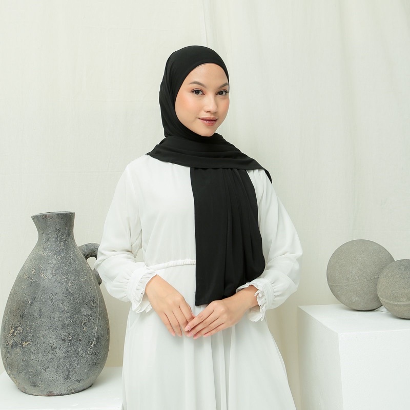 zulfa pashminah hijab instant / jilbab-Black
