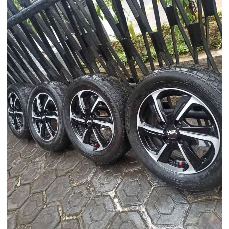 4 Velg R14 PCD 100+Ban 175/65 agya ayla karimun sigra calya sirion classy brio mobilio jazz yaris harga yg tercantum untuk 4 velg dan 4 ban tinggal pasang