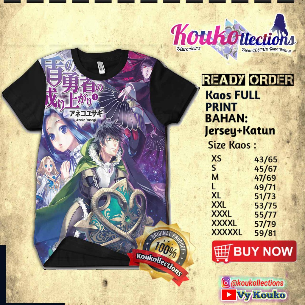 Kaos Anime Naofumi Raphtalia Filo TATE NO YUUSHA FULL BAJU ANIMe anime stuff,poster anime,jaket,buff