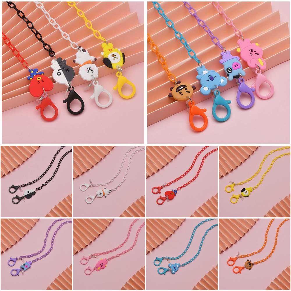 Lily Lanyard Akrilik Penggunaan Ganda Berwarna Rantai &amp; Lanyard Tali Kacamata Rantai Aksesoris Kacamata BT21 Sunglasses Chain