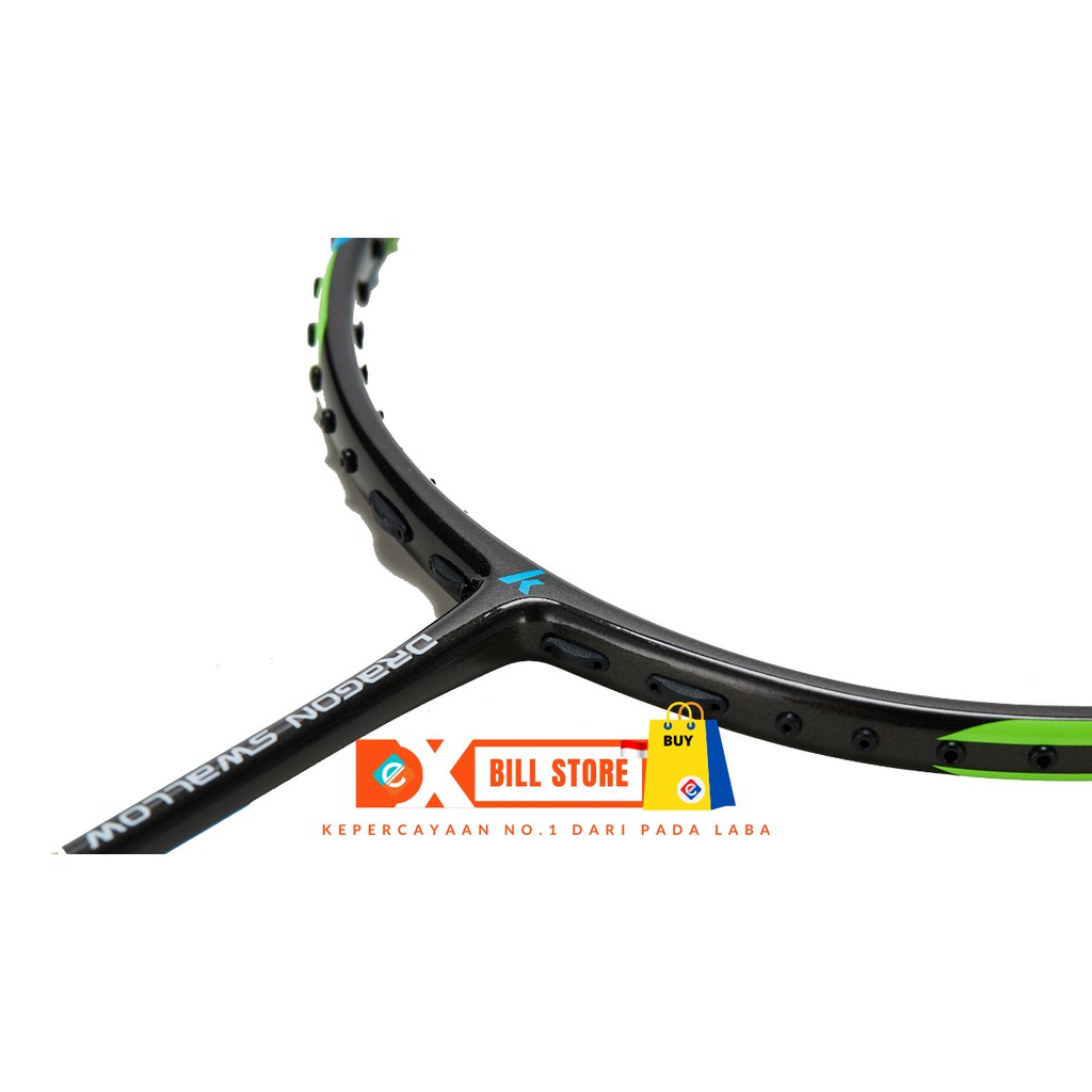 Exbill Kawasaki Raket Badminton Dragon Swallow 67 + Senar + Tas + Grip