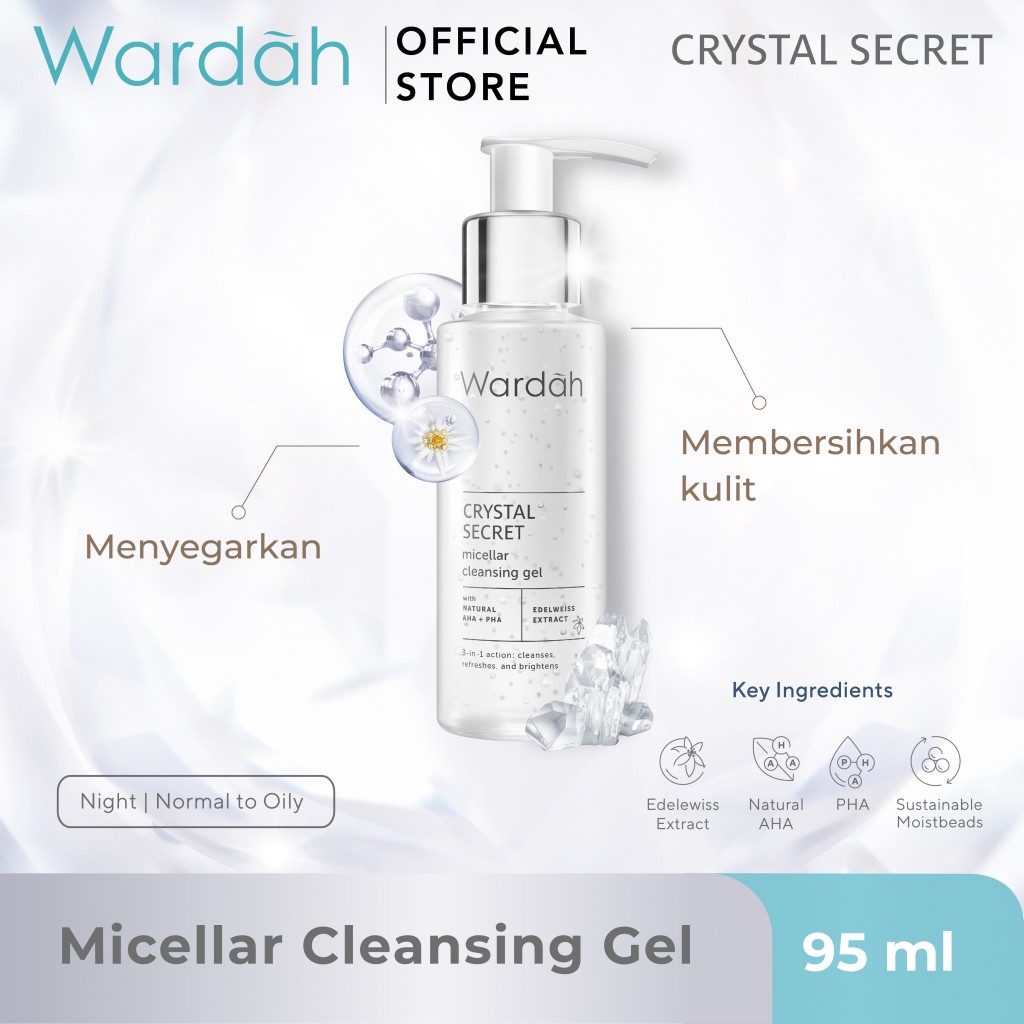 Wardah Crystal Secret Micellar Cleanser Gel 95ml