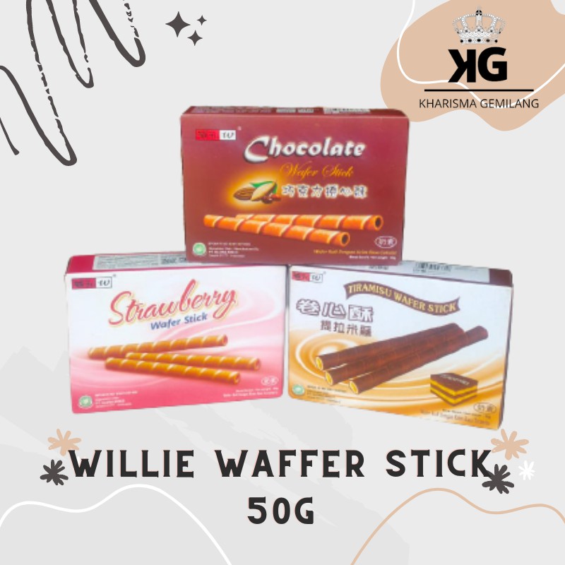 

BISKITOP - WILLIE WAFER STICK 28g Biskuit Kue Kering Anak Dewasa Enak Renyah Biscuit Rasa Coklat