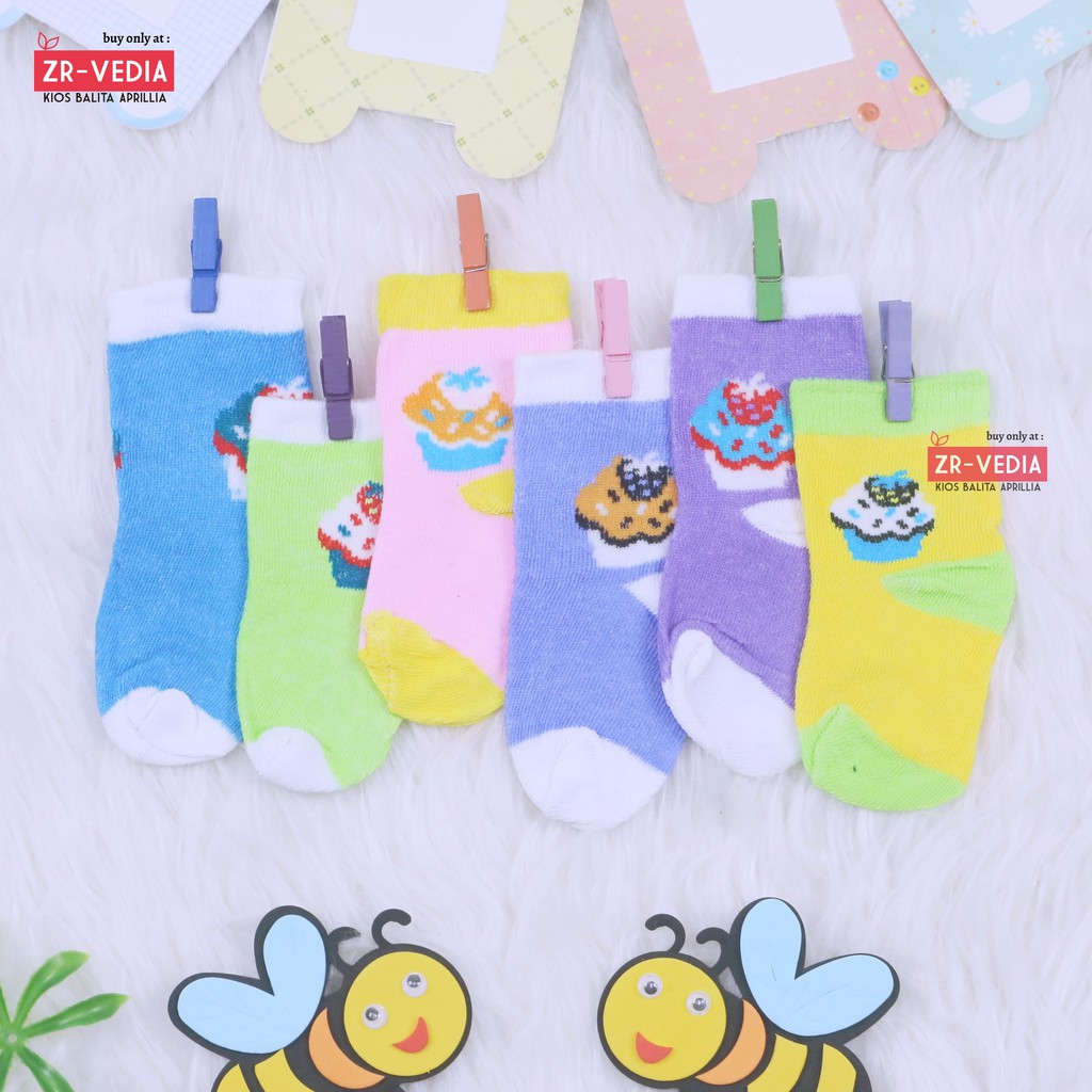 (ISI 6-12 PCS) Kaos Kaki Bayi Polos Warna 0-12 Bulan / SNI Baby Socks New Born Laki Perempuan Kiosbalitaaprillia