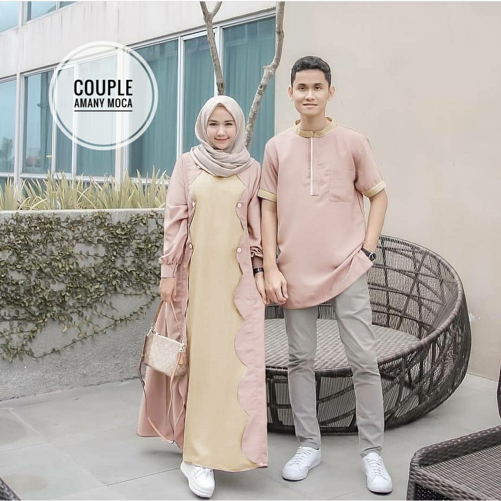 015 COUPLE AMANY Busana Muslim Baju Pakaian Gamis Maxi Dress Baru Murah Grosir TanahAbang