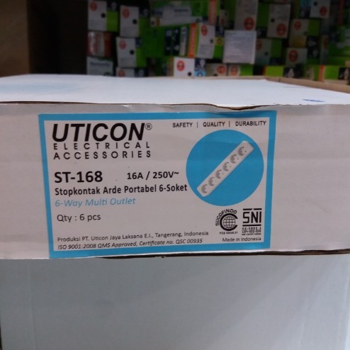 Uticon Stop Kontak Arde 6 Lubang ST-168