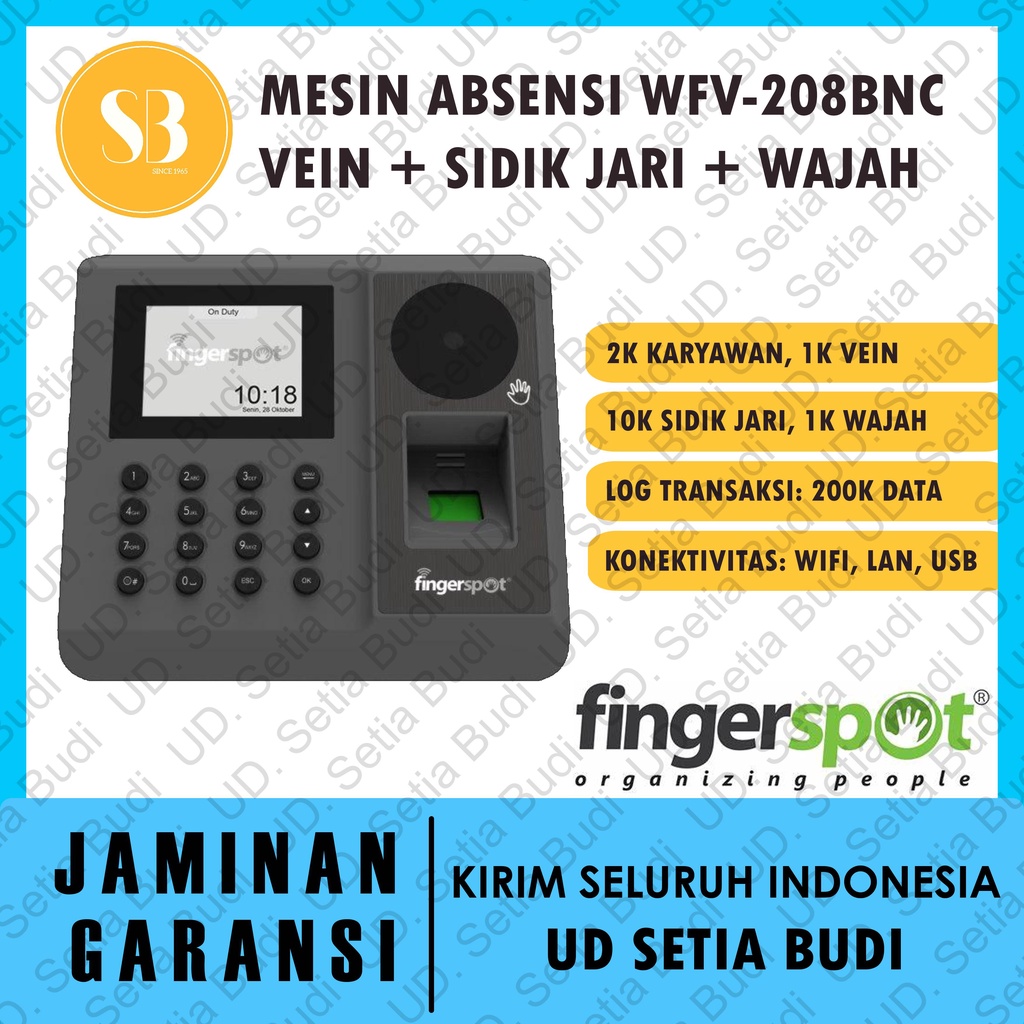 Mesin Absensi Fingerspot Revo WFV-208BNC 208 BNC Wajah + Jari + Vein