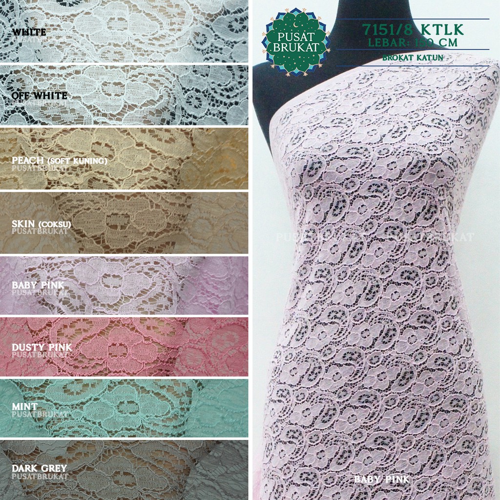 KAIN BRUKAT KATUN KEONG - 7151 KTLK - BAHAN BROKAT KATUN MOTIF KEONG [harga per 0.5m]