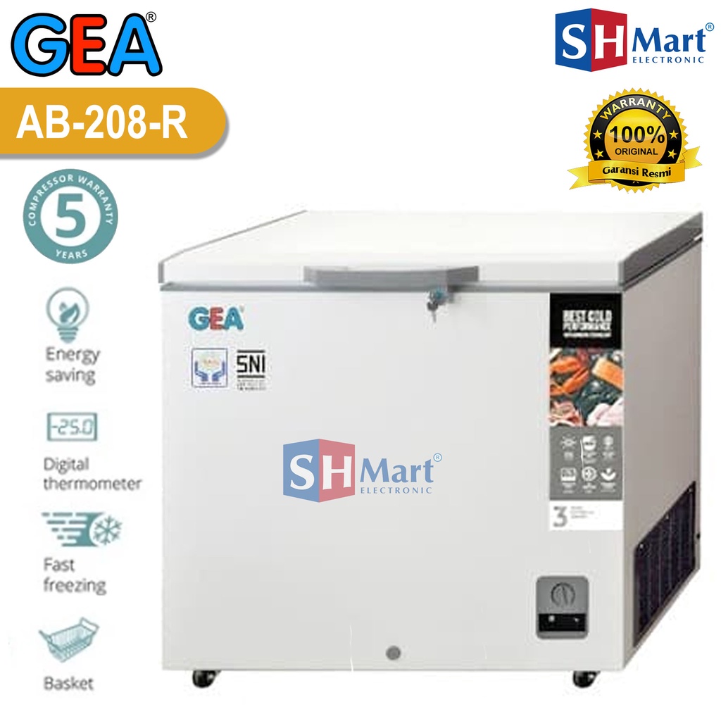 CHEST FREEZER GEA KAPASITAS 210 LITER AB-208R AB208R FREEZER BOX GARANSI RESMI (MEDAN)