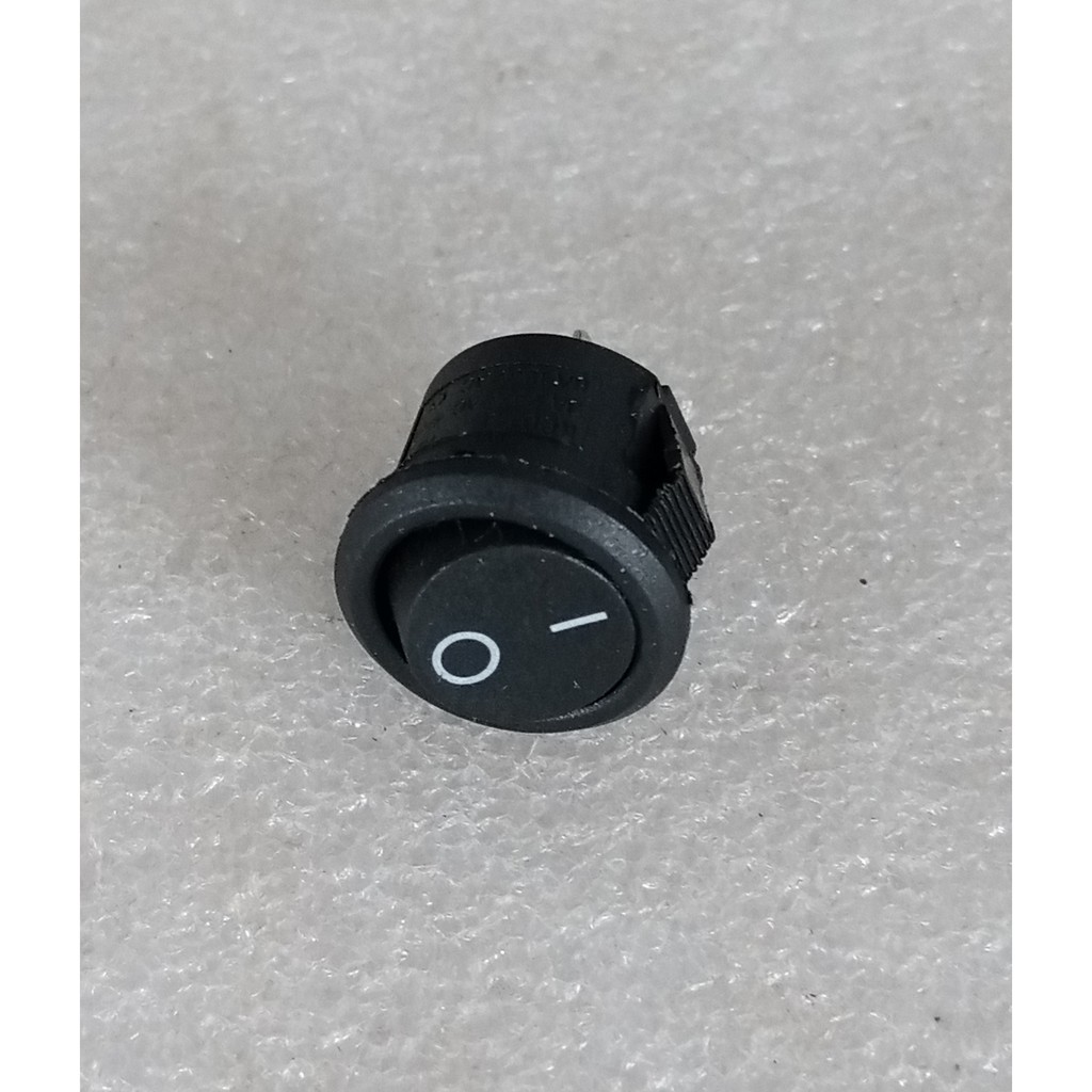 Saklar 2 Pin On Off Bulat Kecil Rocker Switch Hitam