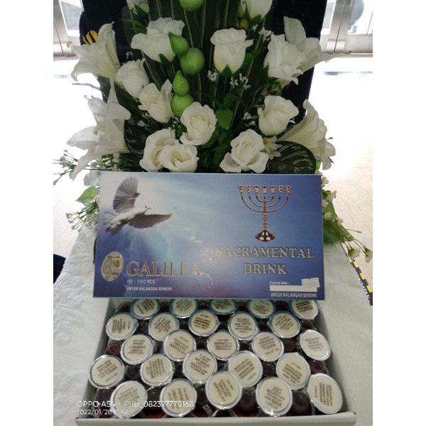 

Anggur Perjamuan Kudus + Hosti Ayat dalam Kemasan 1 Dos isi 100 pcs