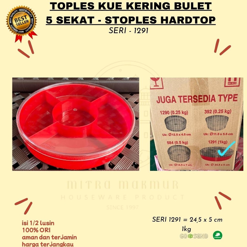 TOPLES KUE KERING BULET 5 SEKAT 1KG / HARDTOP-1291 / TOPLES LEBARAN