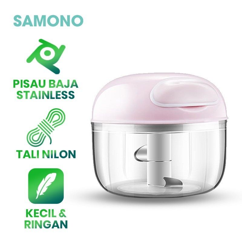 SAMONO SW-L3 0.2L MINI MANUAL GARLIC CHOPPER WITH STAINLESS STEEL KNIVES