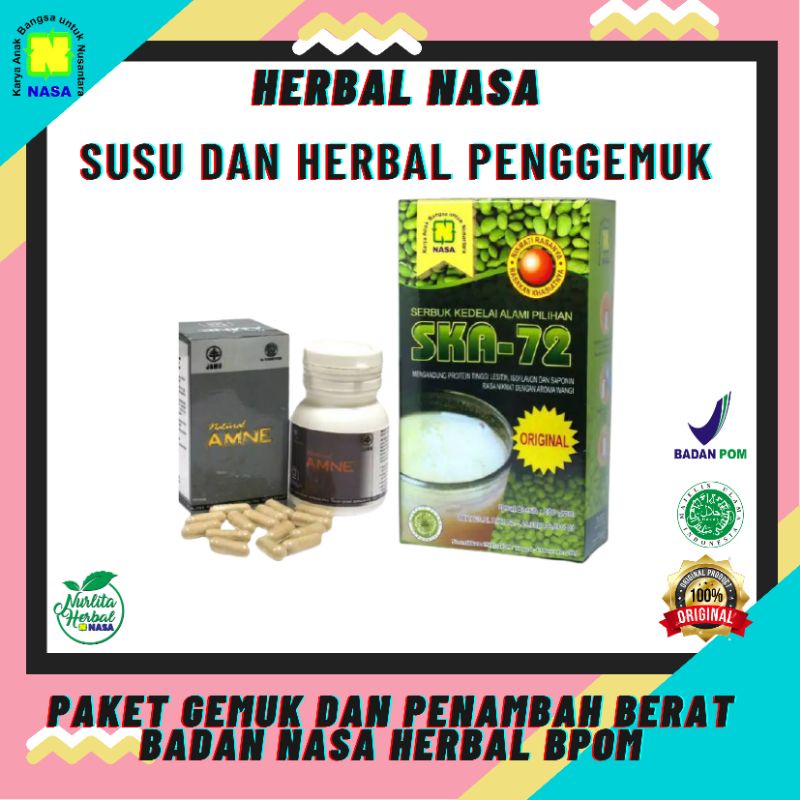 

COD / Paket Obat penggemuk badan herbal NASA asli amne-ska 72 / OBAT GEMUK AMAN / SUSU PENAMBAH BERAT BADAN