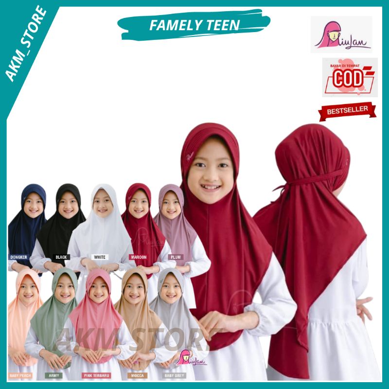 BERGO TEEN FAMELY JILBAB ANAK TANGGUNG  HIJAB ANAK KERUDUNG ANAK BY MIULAN HIJAB KIDS