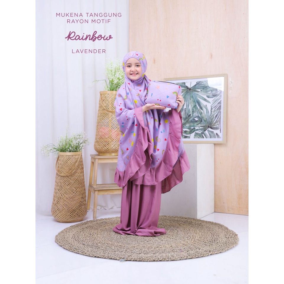 PUSAT MUKENA TASIK - MUKENA BALI RAYON TANGGUNG MOTIF RAINBOW