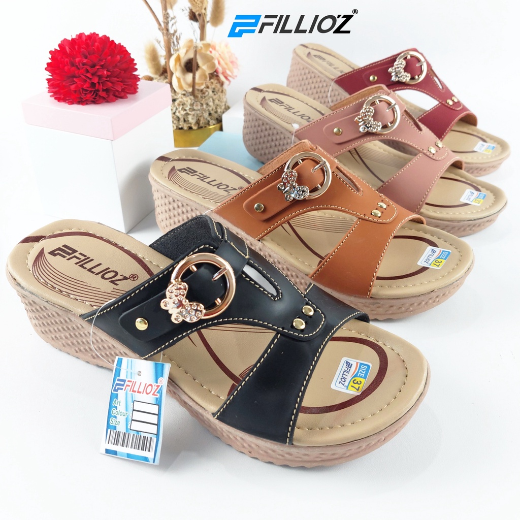 Sandal Wedges Wanita Terbaru Empuk Original Fillioz FT20