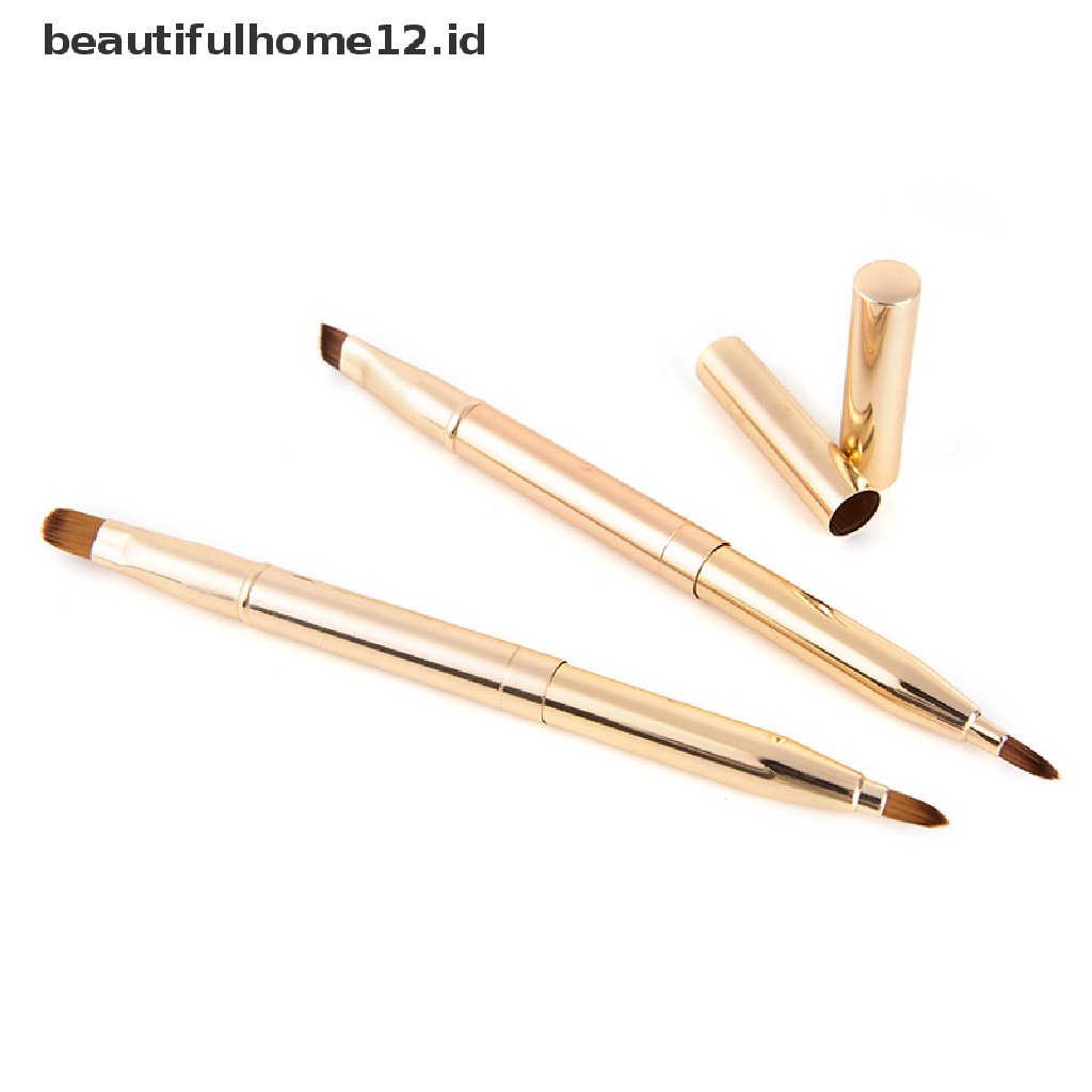 (Kesehatan &amp; Beauty Tool) Kuas Makeup Dua Sisi Retractable Untuk Bibir / Eyeliner / Eyeshadow / Alis