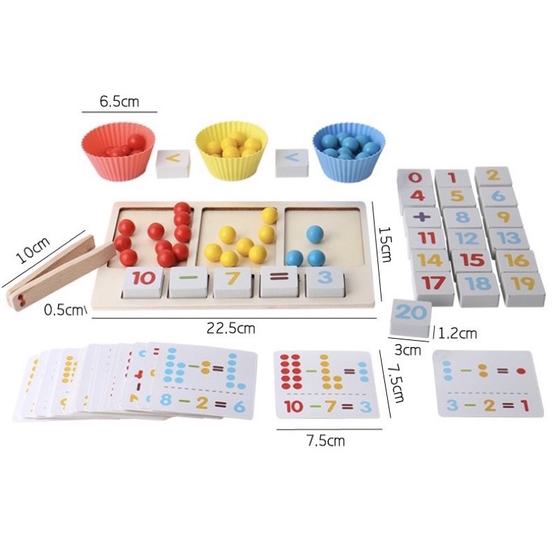 montessori clip beads counting color sorting math toys mainan edukasi berhitung mengenal warna mainan matematika - kado anak - hadiah anak