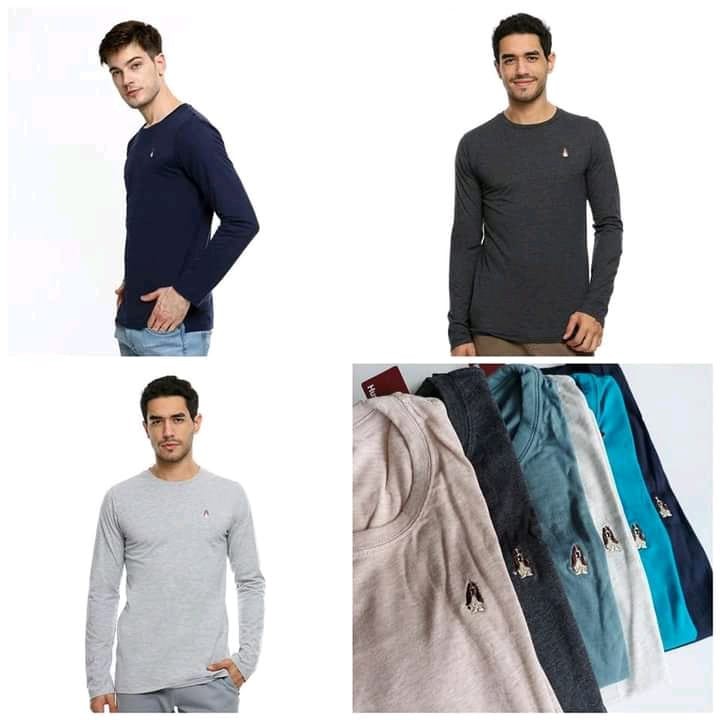 Hush Puppies Longs Sleeve T-shirt MEN kaos tangan panjang laki laki pria polos // sisa ekspor