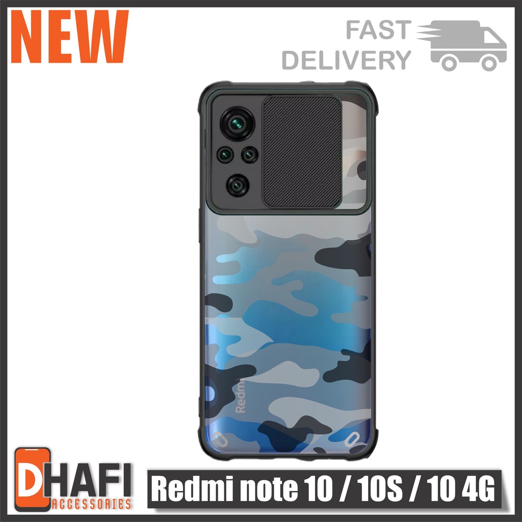 Case Redmi Note 10 / Note 10s / Note 10 4G Softcase Slide ArmyCamera Protect Cover Slide Armor Bumpe