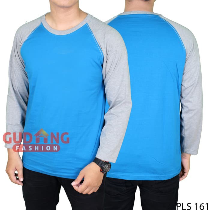 Kaos Raglan Pria Panjang Modis PLS 161  Biru S