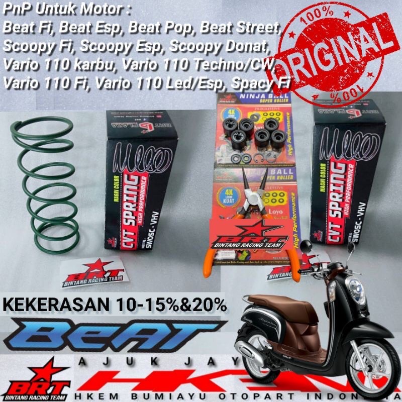 UPGRADE KIRIAN BRT SCOOPY ESP PERCVT + ROLLER NINJA BALL SPAREPART RACING MATIC BRT PERCVT KEKERASAN